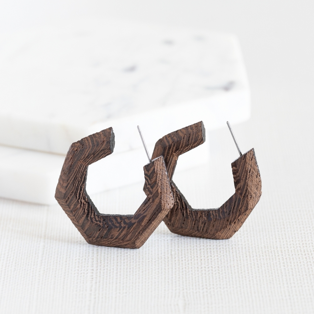 70s Inspired Wooden Hoops